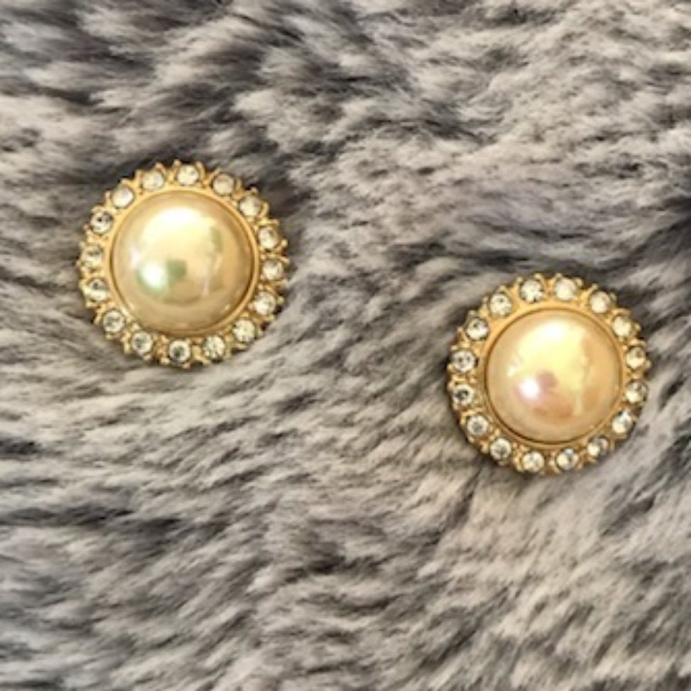 Statement Earrings Faux Pearl and rhinestonesPerfect for Prom and/or Homecoming
